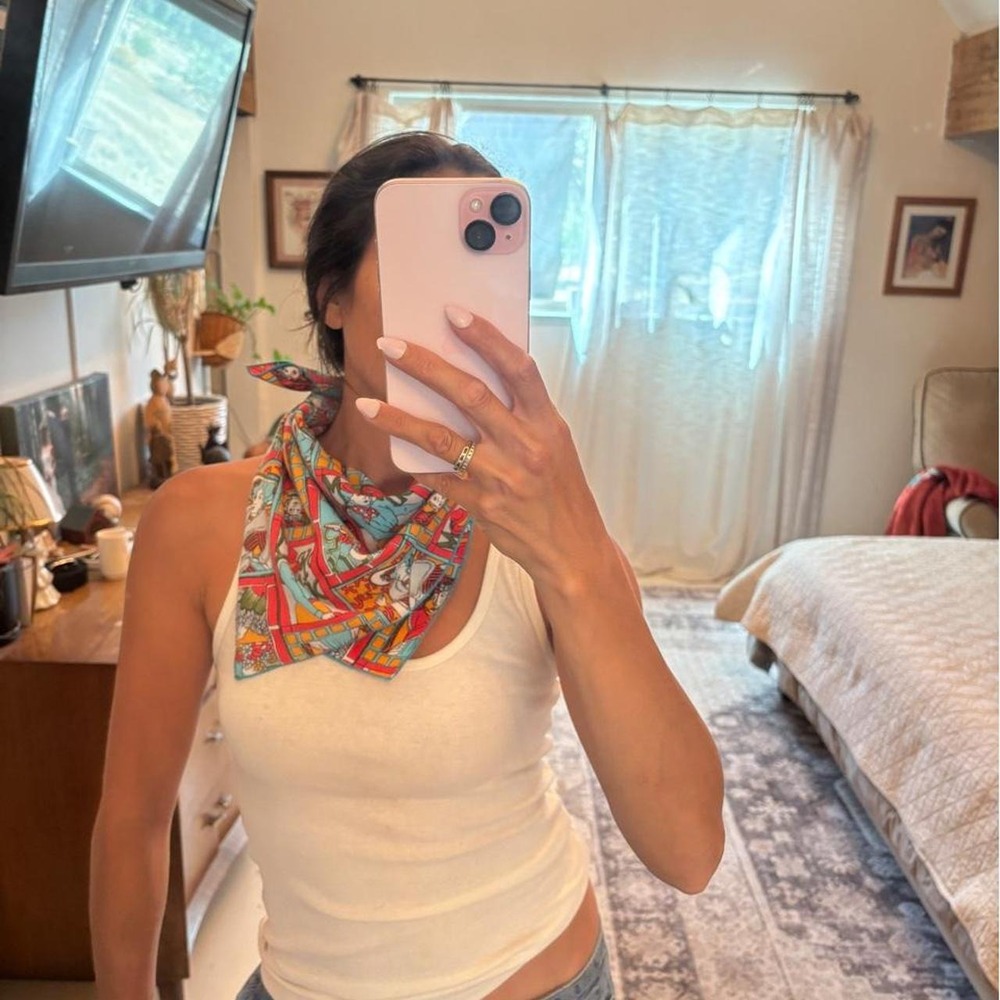 Vintage multi-colored western scarf